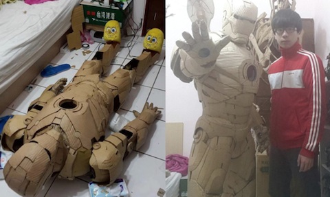 candidato Ritual Banquete Artista crea asombroso traje de Iron Man con cartón | Paredro