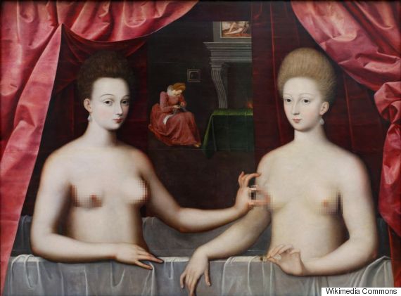 CENSURA Unknown artist, Gabrielle d’Estrées et une de ses sœurs