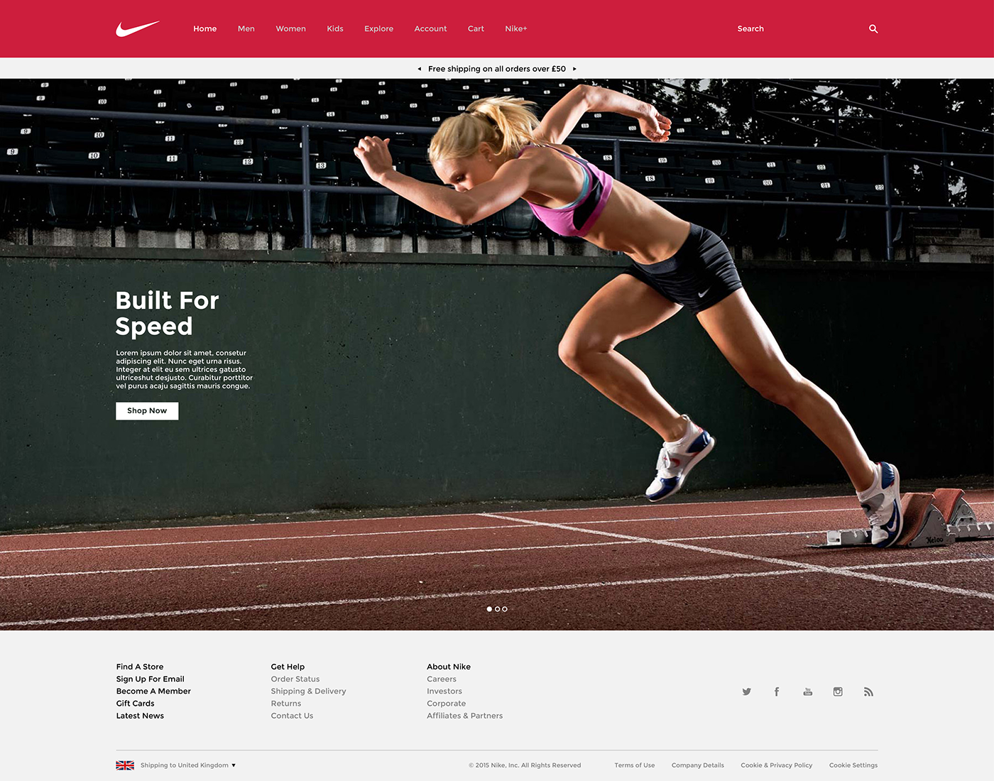 Conceptos: diseñador la página web Nike