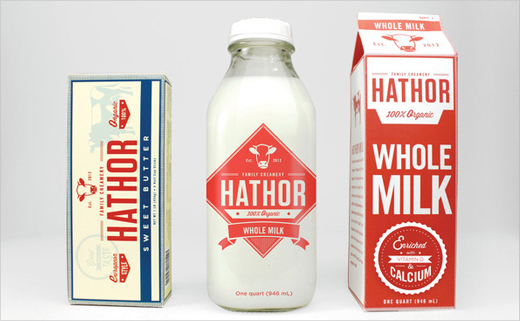 Hathor-Creamery-dairy-milk-organic-farm-produce-logo-design-branding-identity-graphics-vintage-retro