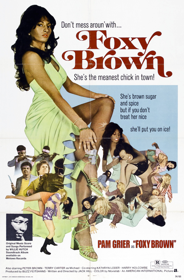 Jackie Brown, de Quentin Tarantino, el filme fue protagonizada por Pam Grier en 1997 El logotipo se basa en la tipografía ITC Tiffany, diseñado por Ed Benguiat en 1974 y hace referencia a la película de Foxy Brown de 1974.