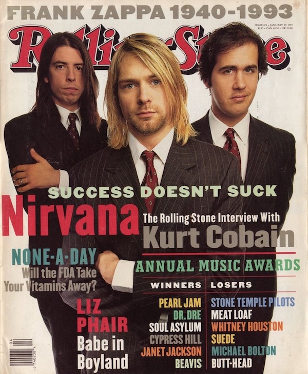 Nirvana en la portada de la revista Rolling Stone, 1994.
