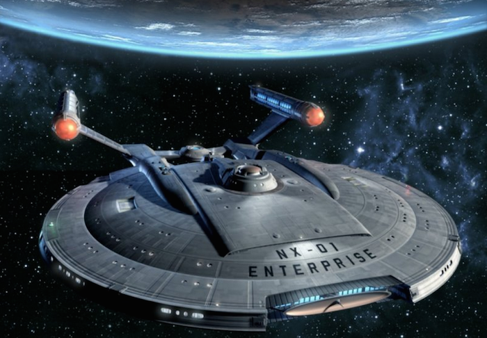 Aspecto de la nave Enterprise, de la serie Star Trek