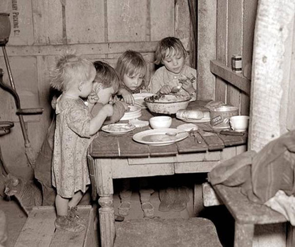 Cena de Navidad durante la Gran Depresión