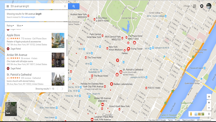 5ª avenida, Nueva York. Google Maps.