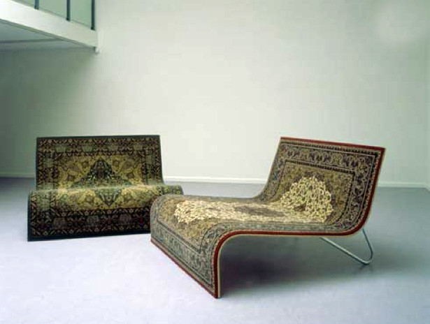 muebles sillón tapete persa
