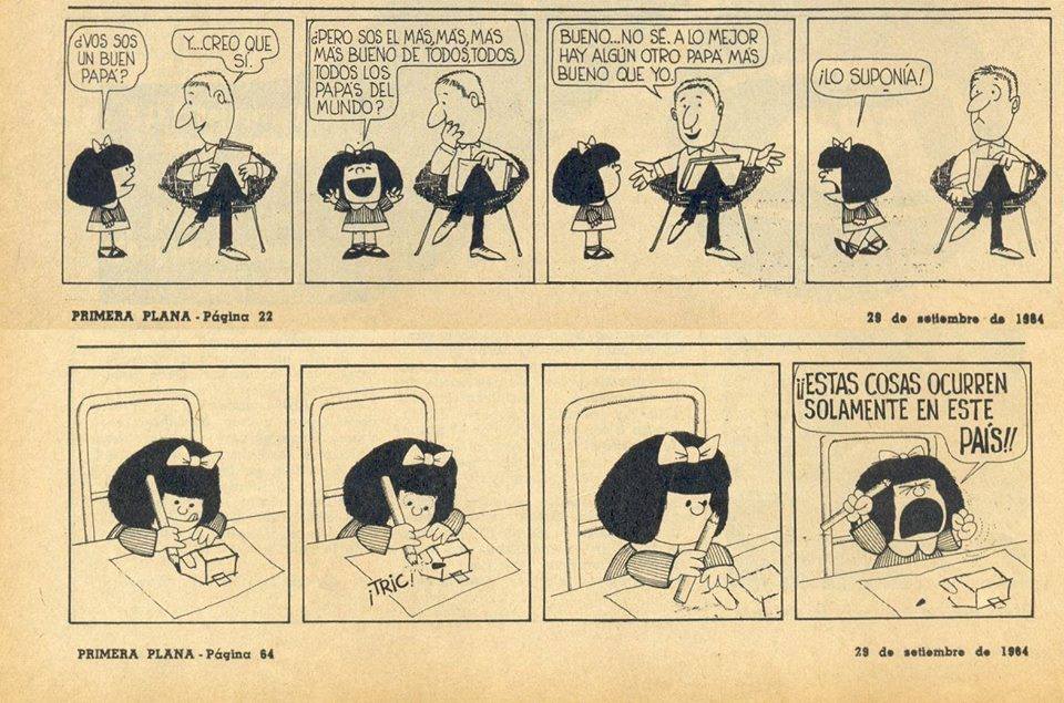 Primer tira cómica de Mafalda.
