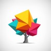 Conceptual polygonal tree. Abstract vector Illustration, low pol
