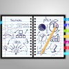 notebook with drawing charts and graphs success business strateg
