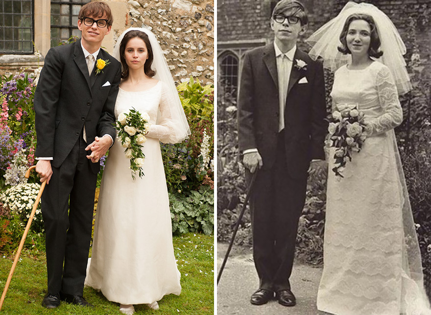 Eddie Redmayne y Felicity Jones como Stephen Hawking y su esposa Jane Wilde
