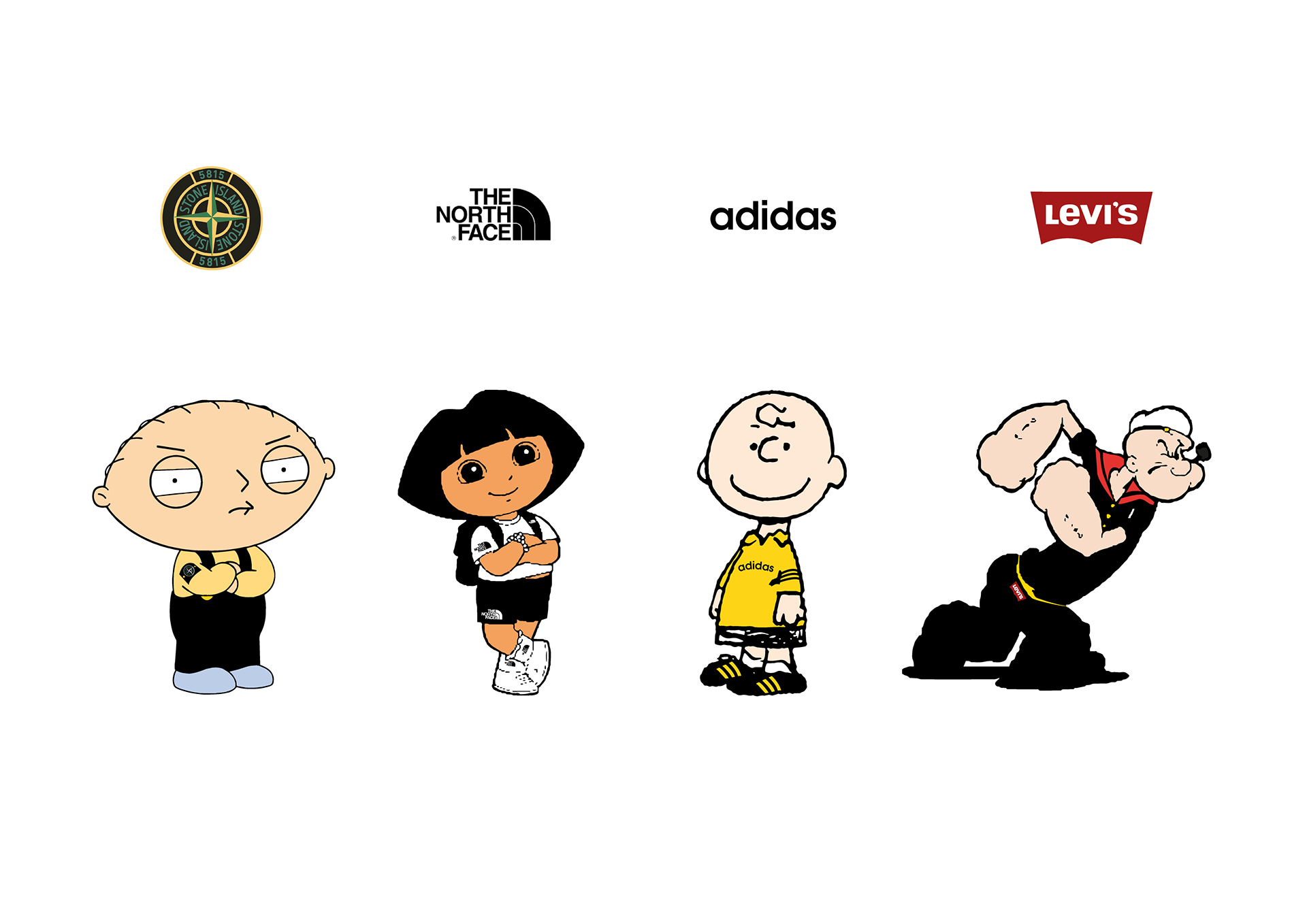Collaborating clothing brands with famous characters. 01