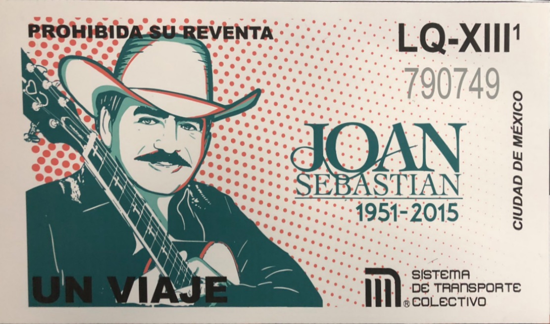 Un diseño de Joan Sebastian estará en los boletos del Metro como una conmemoración por su tercer aniversario luctuoso. Saldrán el 22 de noviembre.