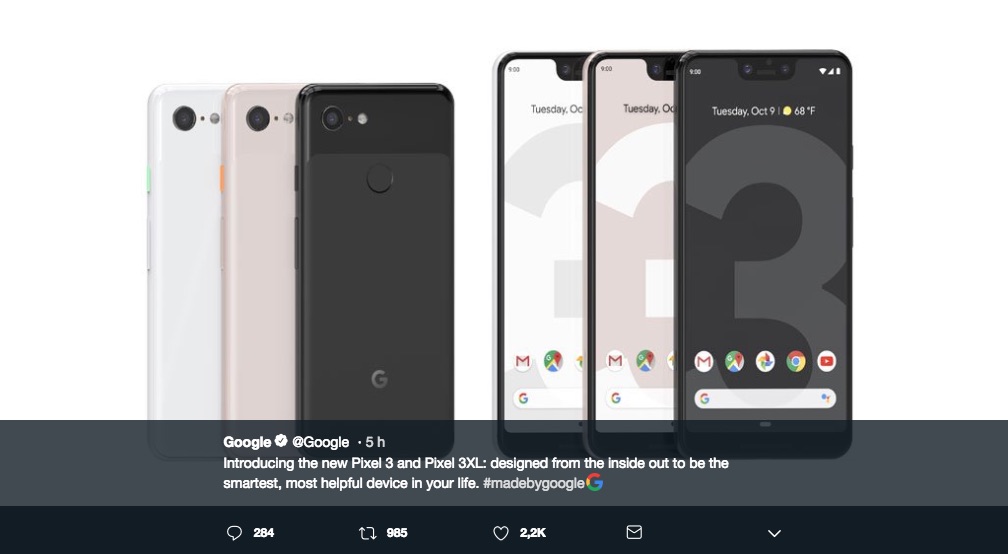 La presentación de los nuevos smartphones Google Pixel 3 y Google Pixel 3 XL, trae consigo un gran cambio en el material utilizado.
