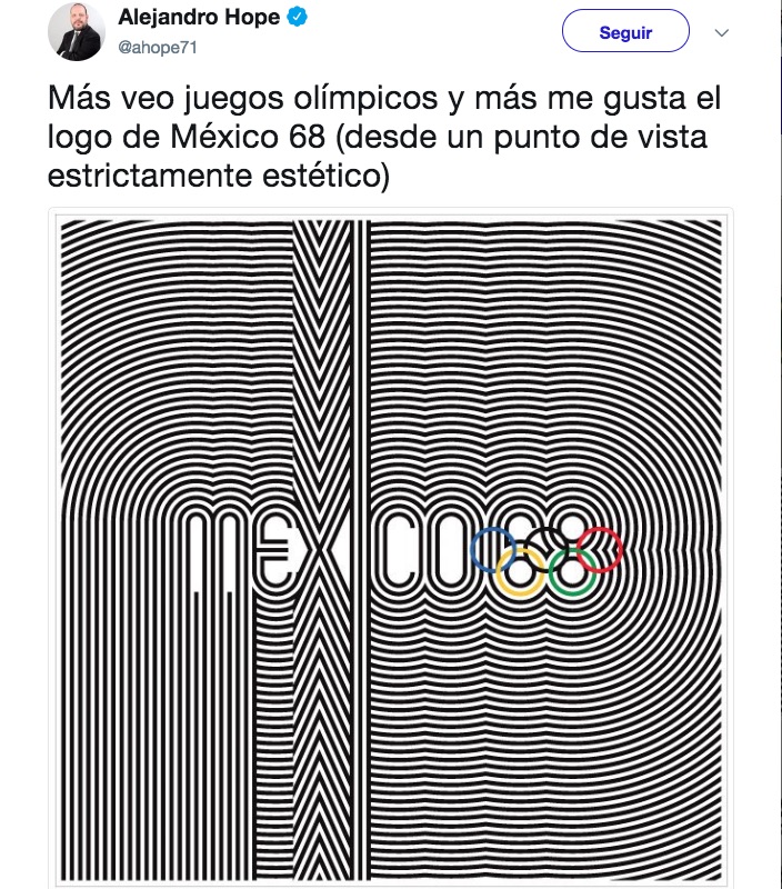 El logotipo de los Juegos Olímpicos de México 1968 fue innovador en su época, tanto por su utilización en toda la ciudad como por su tipografía.