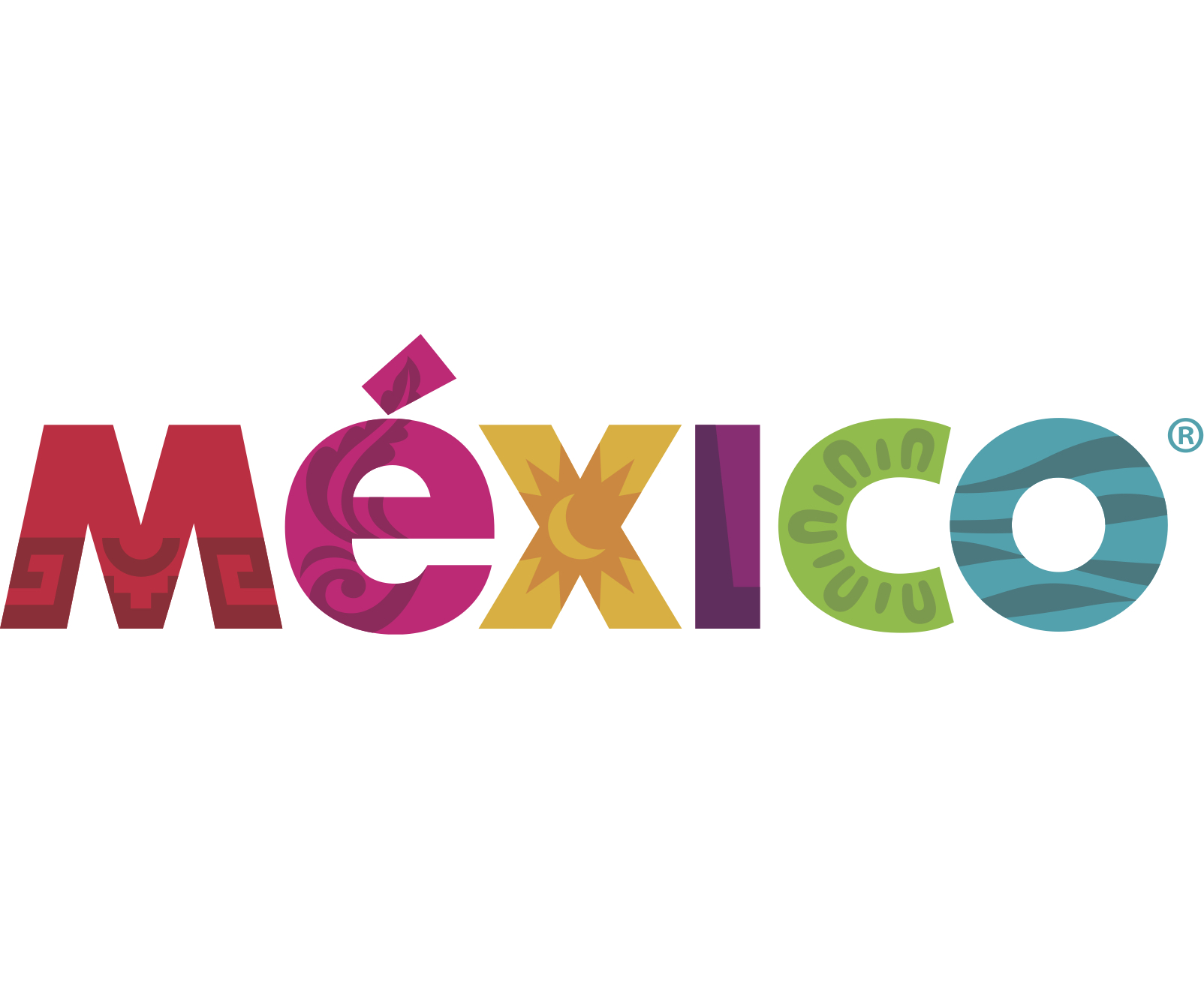 México, marca turística del país es un isologo, en el cual cada letra tiene un color, diseño y significado distinto que representa la cultura mexicana.