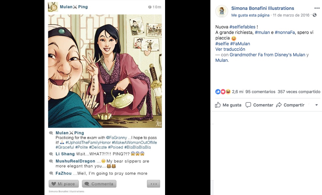 ¿Te imaginas las cuentas de Instagram de personajes de Disney? La artista Simona Bonafini realizó ilustraciones que los sitúan en las redes sociales.