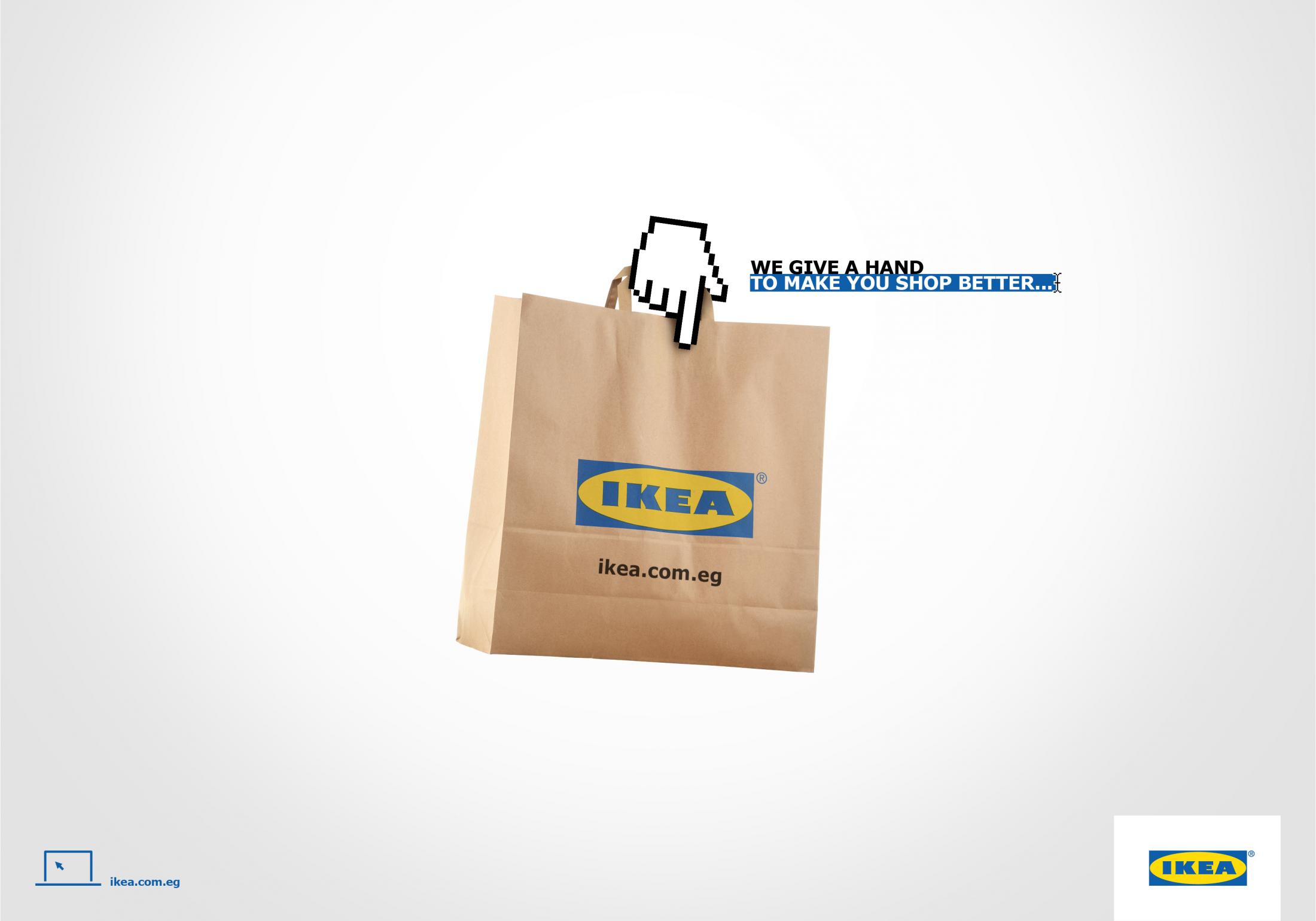 Para impulsar el lanzamiento de la tienda online de IKEA en Egipto se crearon estos tres mensajes publicitarios digitales.