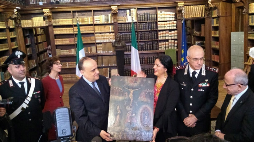 Italia regresó a México 594 pinturas robadas entre los años 60s y 70s, el procedimiento legítimo tardó 2 años en realizarse.