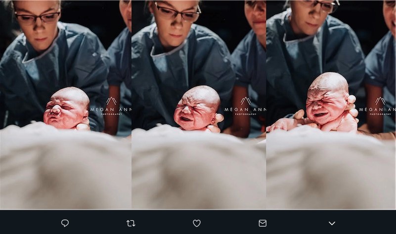 La fotógrafa retrató su propio parto puesto quería ser la que capturara el primer aliento de su hijo. El resultado fue increíble.