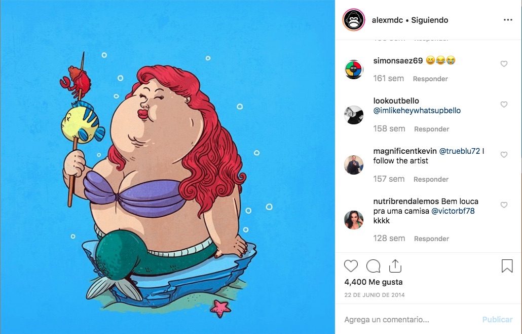 A algunos personajes de la cultura pop sería imposible imaginarlos con sobrepeso, pero el artista Alex Solis sí pudo y los ilustró de la mejor manera.
