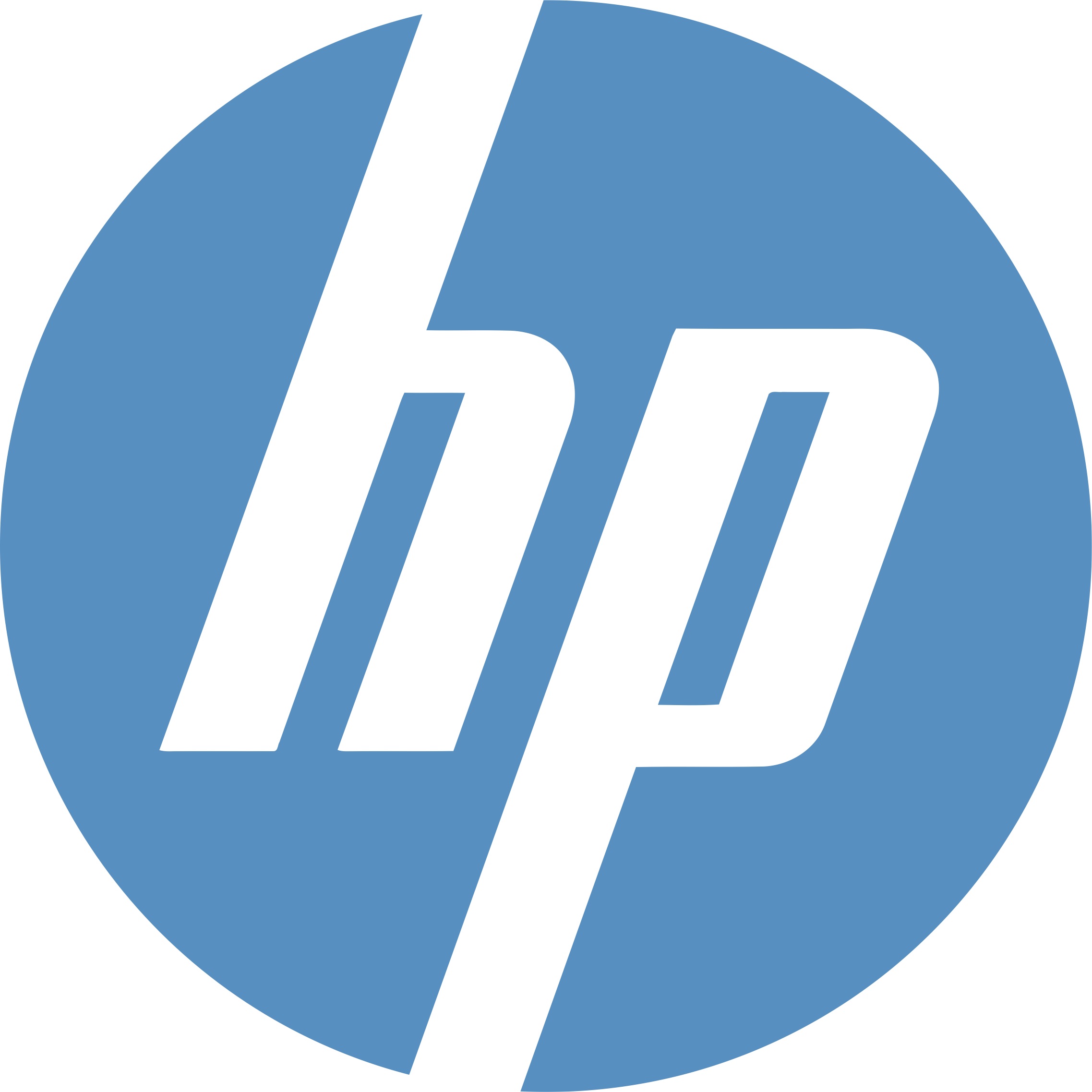 Desde el primer logo de HP, se ha utilizado la fórmula de las letras iniciales de sus fundadores con un estilo alargado y estilizado.