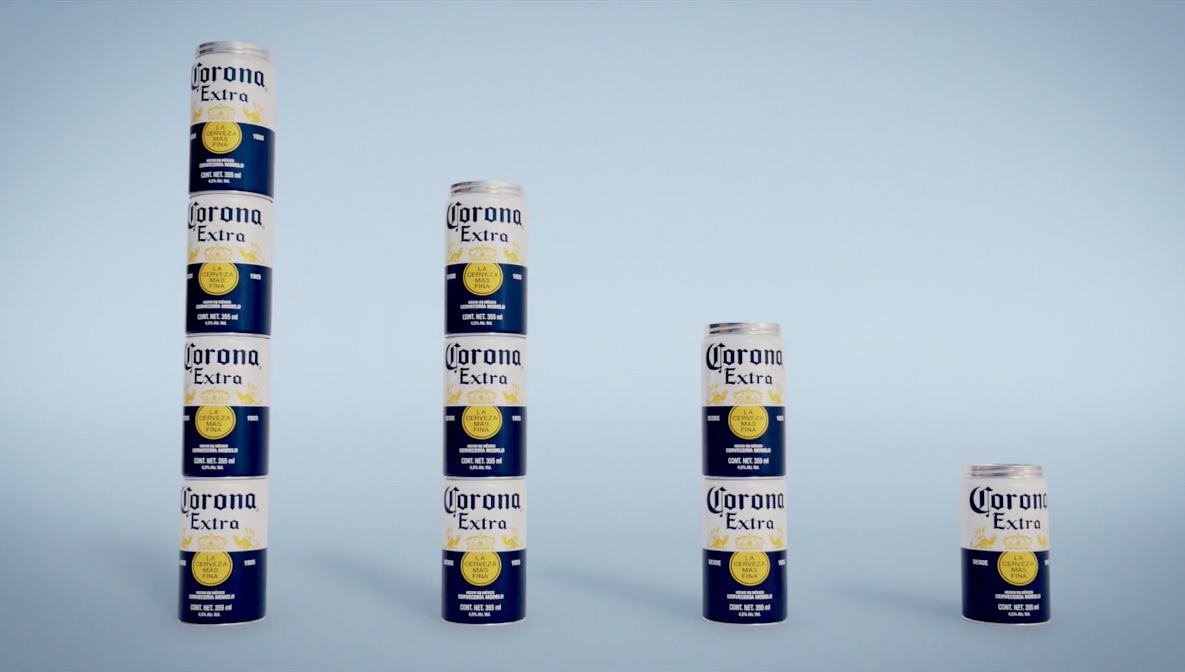Corona Fit Pack es la campaña mexicana que busca eliminar el plástico en la distribución de sus latas, creando en empaque fácil de apilar y transportar.